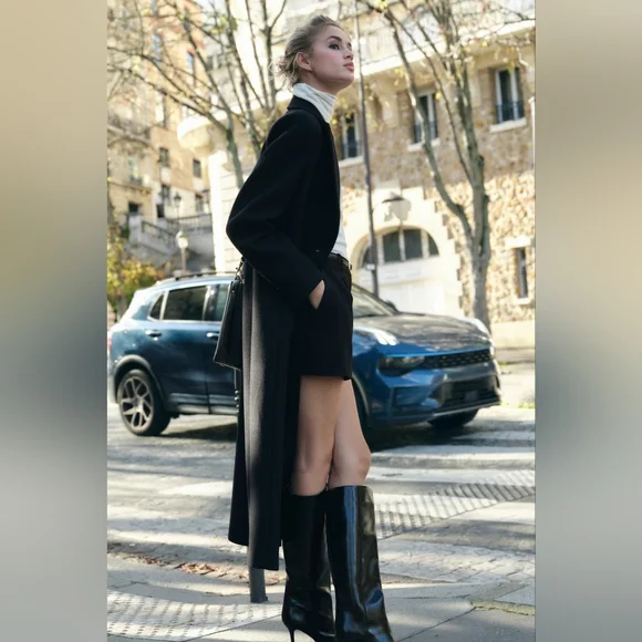 Zara Black Trench Coat - Picture 8 of 8